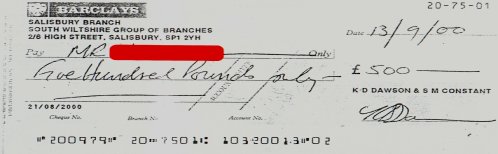  settlement cheque 