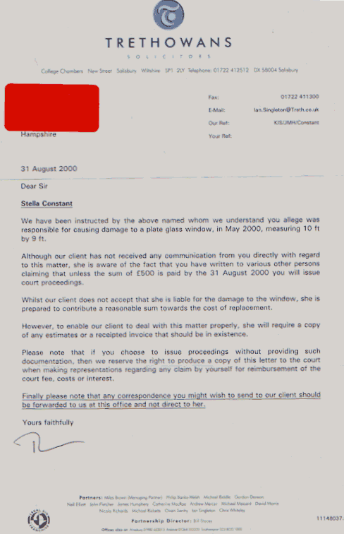  Trethowans Solicitors Letter 